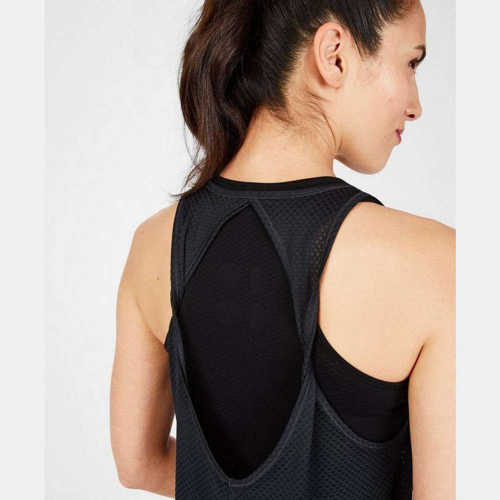 Double Time Seamless Workout Tank, Black, large