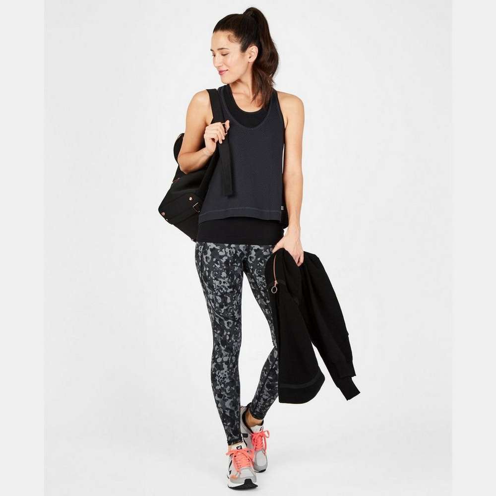 Double Time Seamless Workout Tank, Black, large
