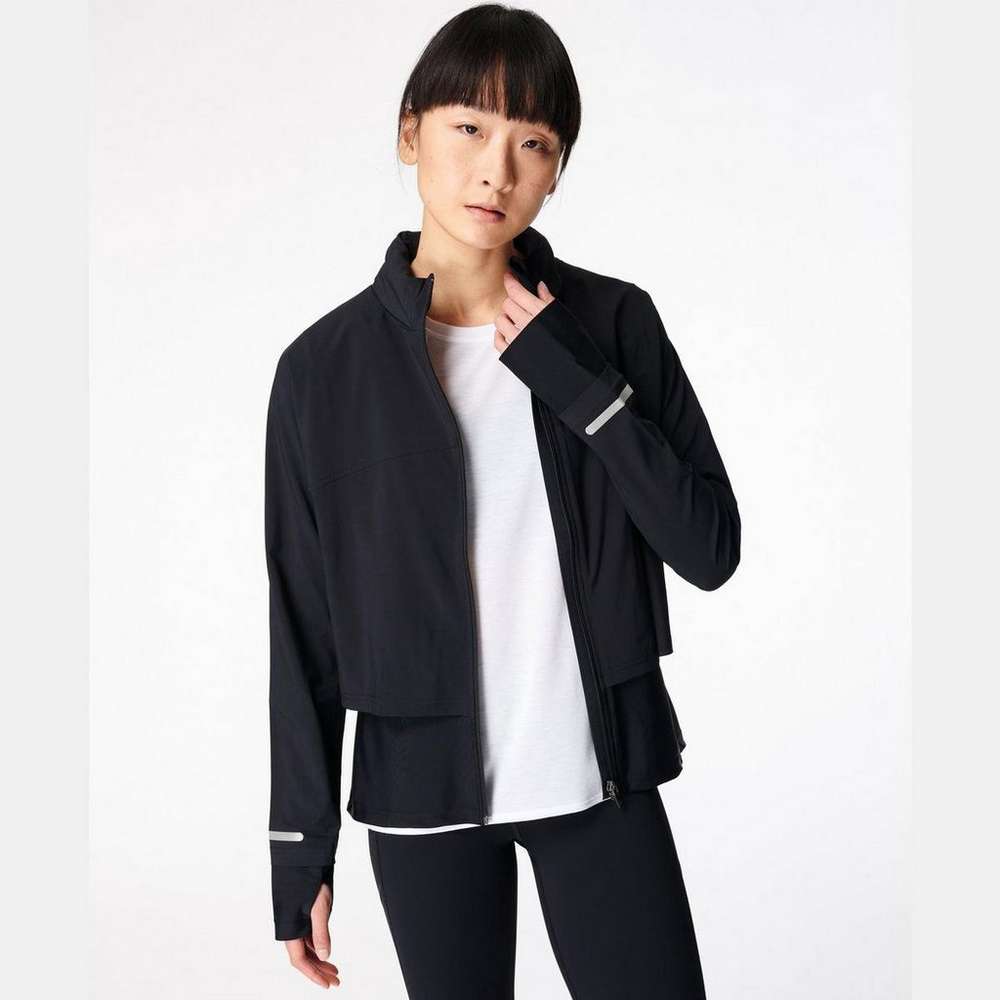Fast Track Running Jacket, Black, large