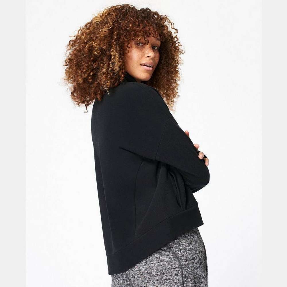 Harmonise Luxe Fleece Sweatshirt, Black, large