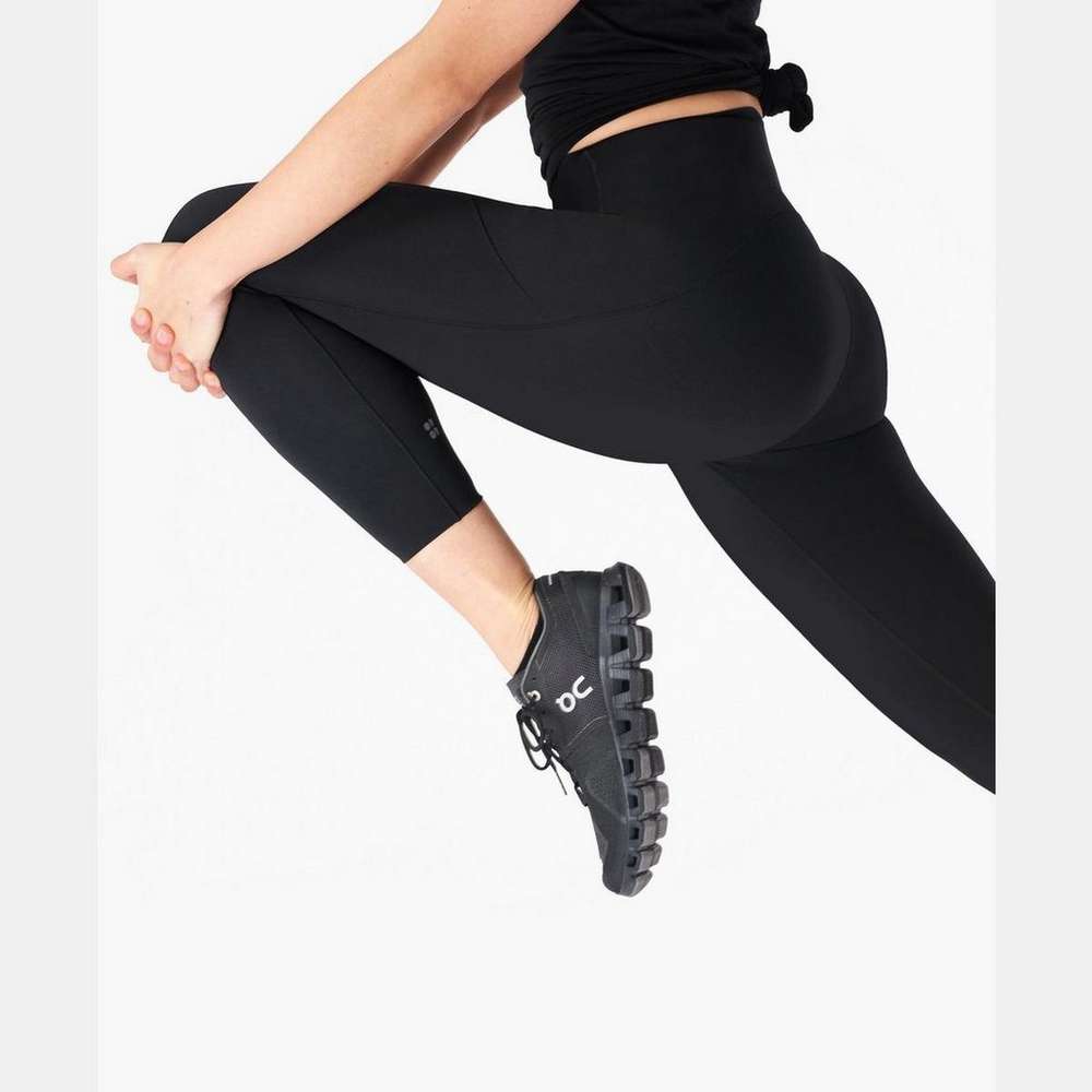 Power High-Waisted 7/8 Workout Leggings, Black, large
