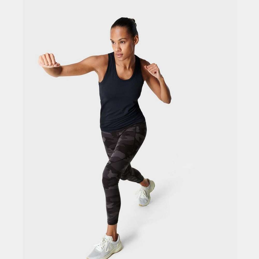 Athlete Seamless Workout Tank, Black, large