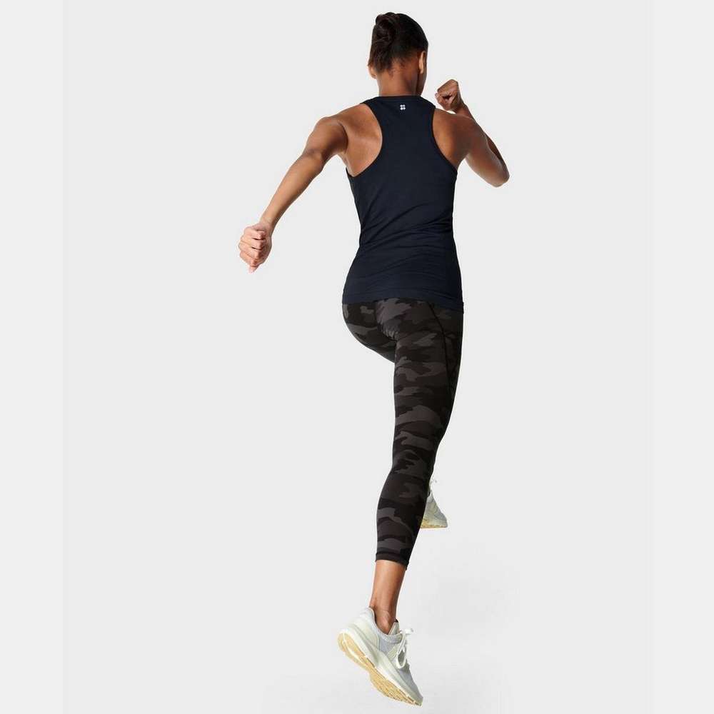 Athlete Seamless Workout Tank, Black, large
