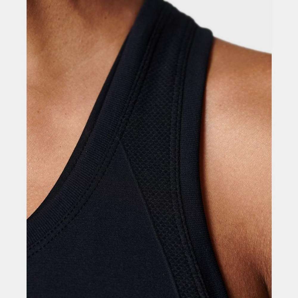 Athlete Seamless Workout Tank, Black, large
