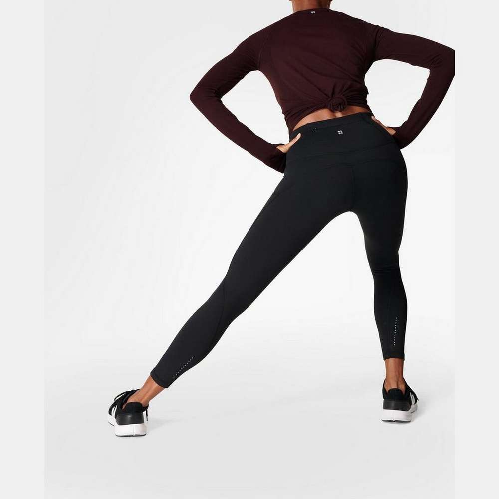 Therma 7/8 Running Leggings, Black, large