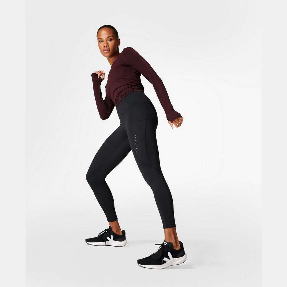 Therma 7/8 Running Leggings, Black, large