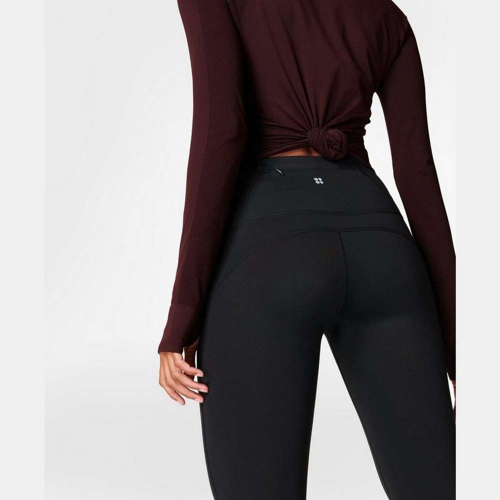 Therma 7/8 Running Leggings, Black, large
