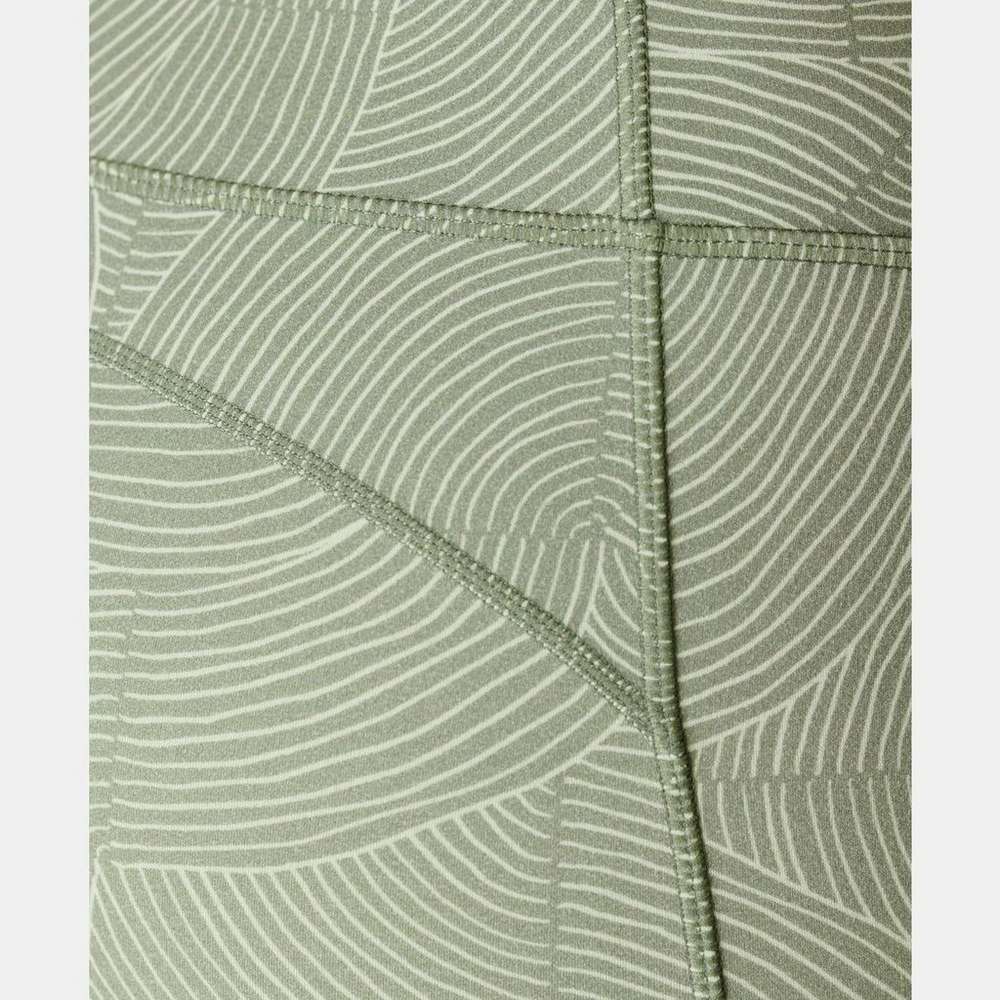 Super Soft 7/8 Yoga Leggings, Green Trail Print, large