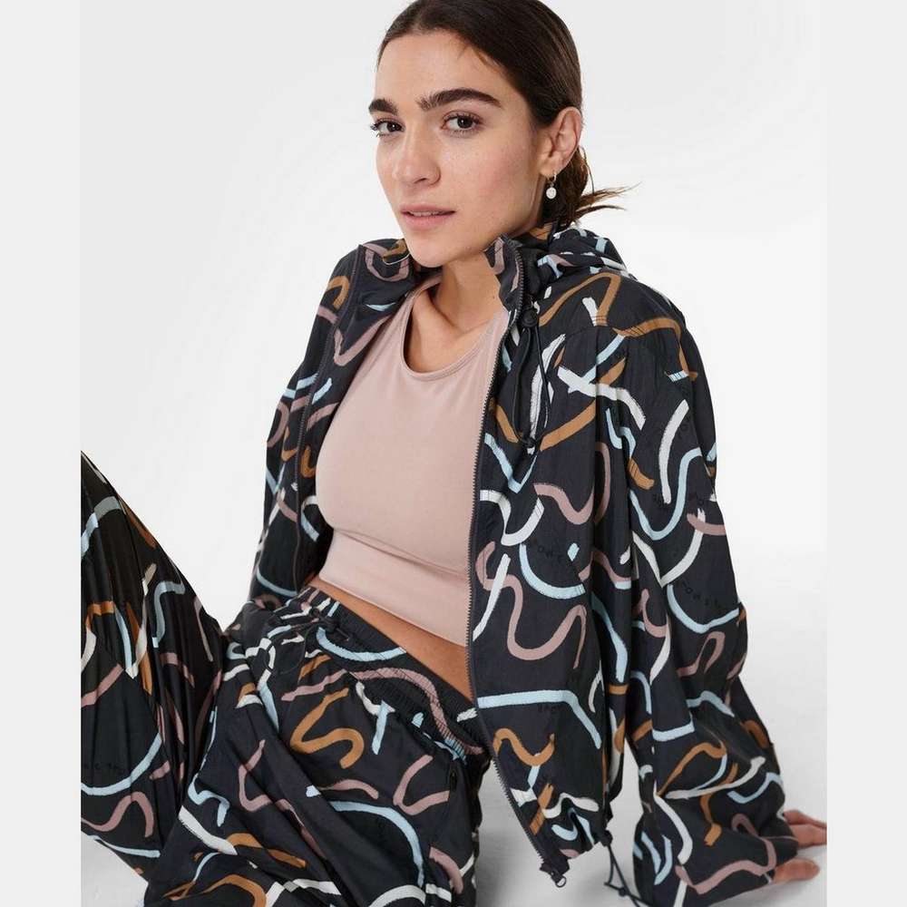 Adapt Studio Hooded Zip Through, Grey Love To Move Print, large