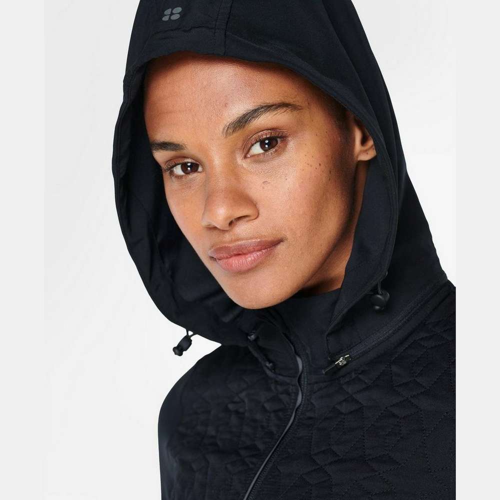 Fast Track Thermal Quilted Running Jacket, Black, large