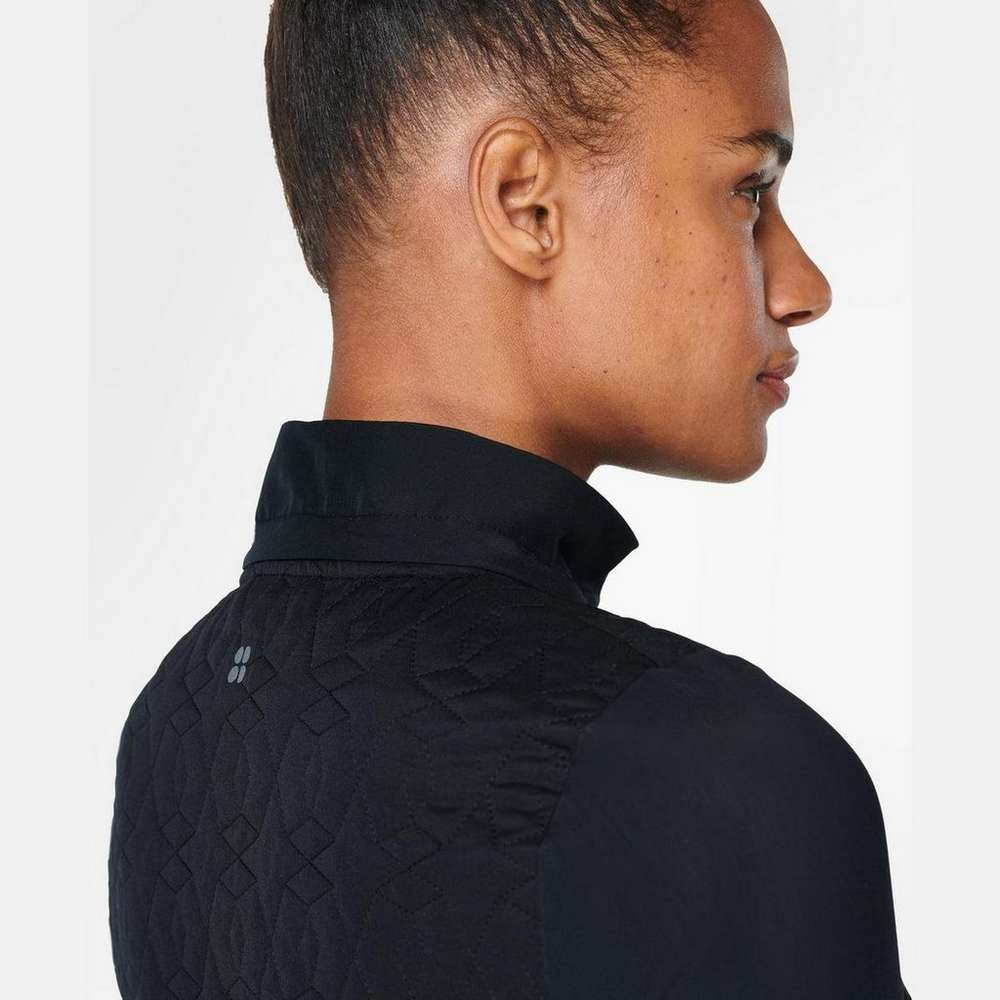 Fast Track Thermal Quilted Running Jacket, Black, large