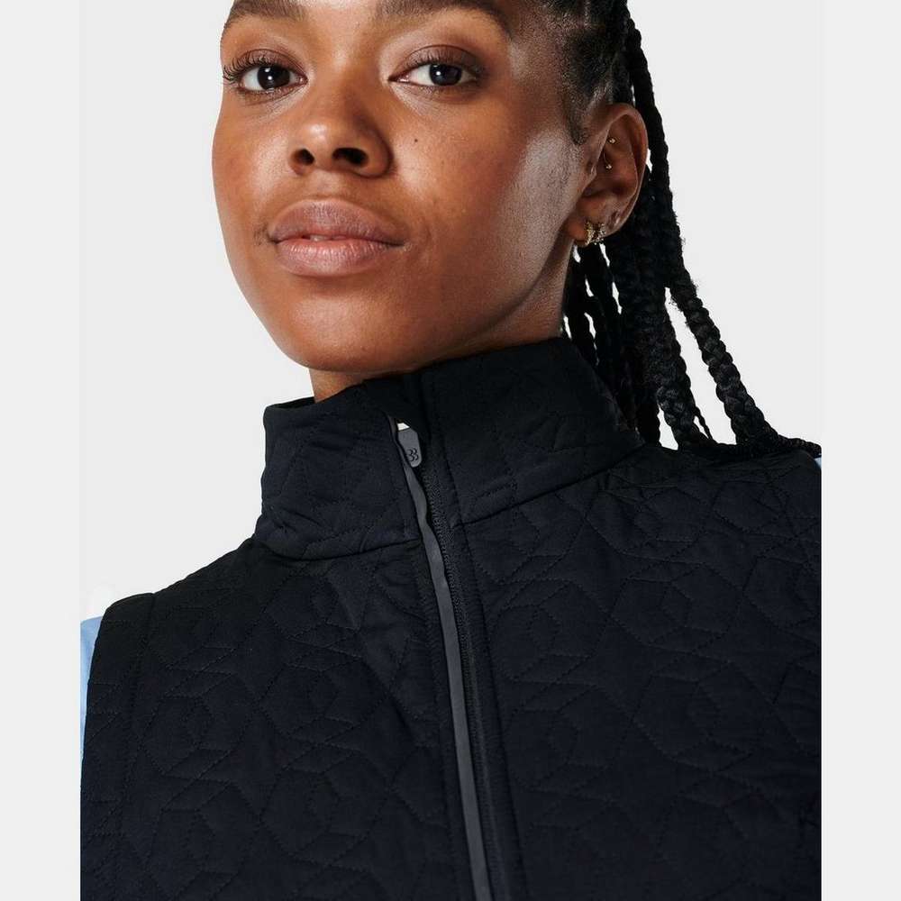 Fast Track Thermal Quilted Running Vest, Black, large