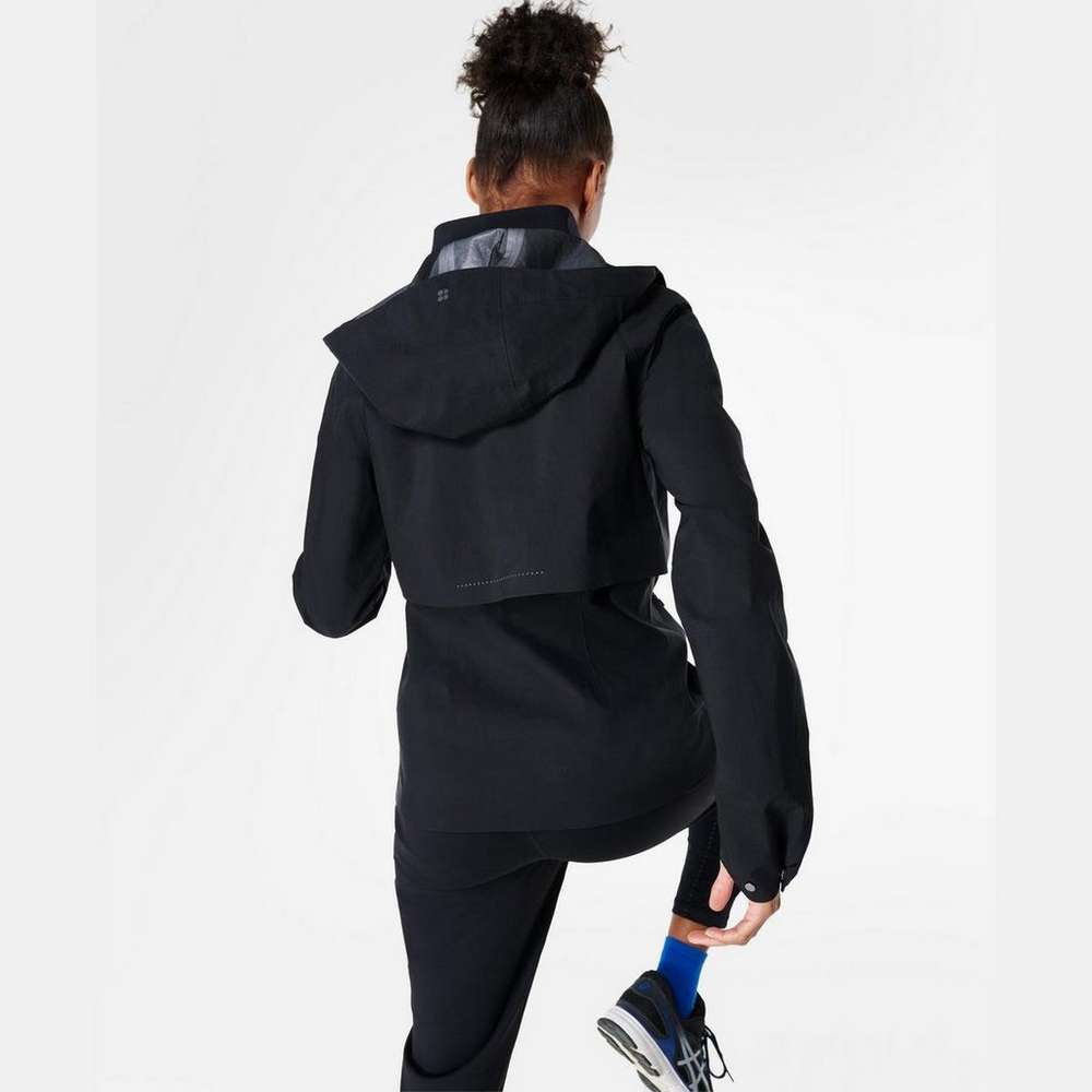 Pro Light Performance Running Waterproof Jacket, Black, large
