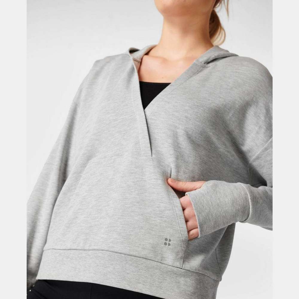 After Class Relaxed Hoodie, Light Grey Marl, large