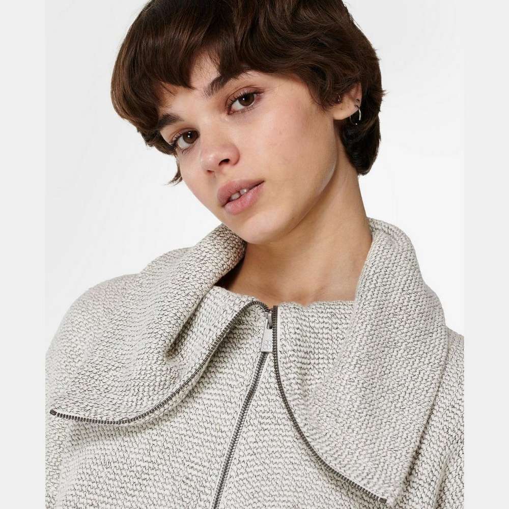 Restful Boucle Half Zip Sweatshirt, Lily White, large