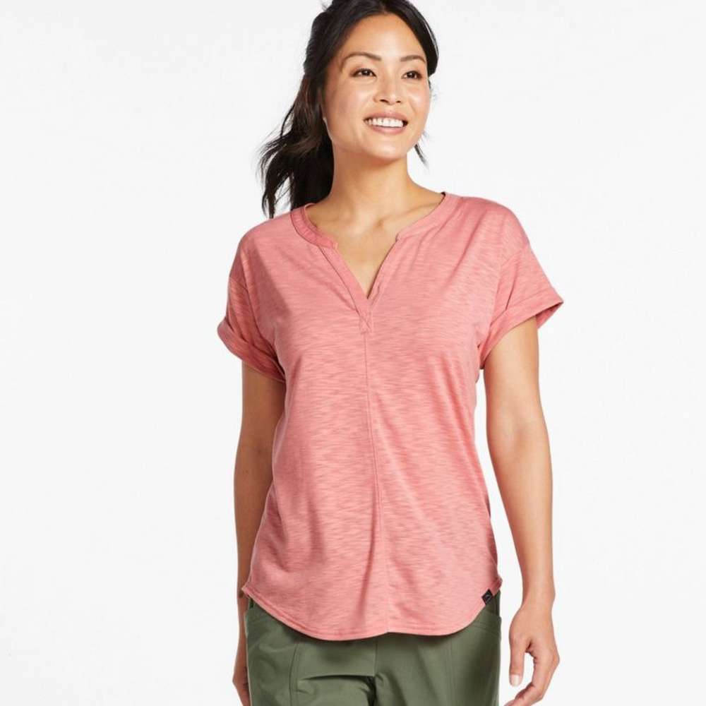 Women's Streamside Tee, Short-Sleeve Splitneck, Arctic Blue, large