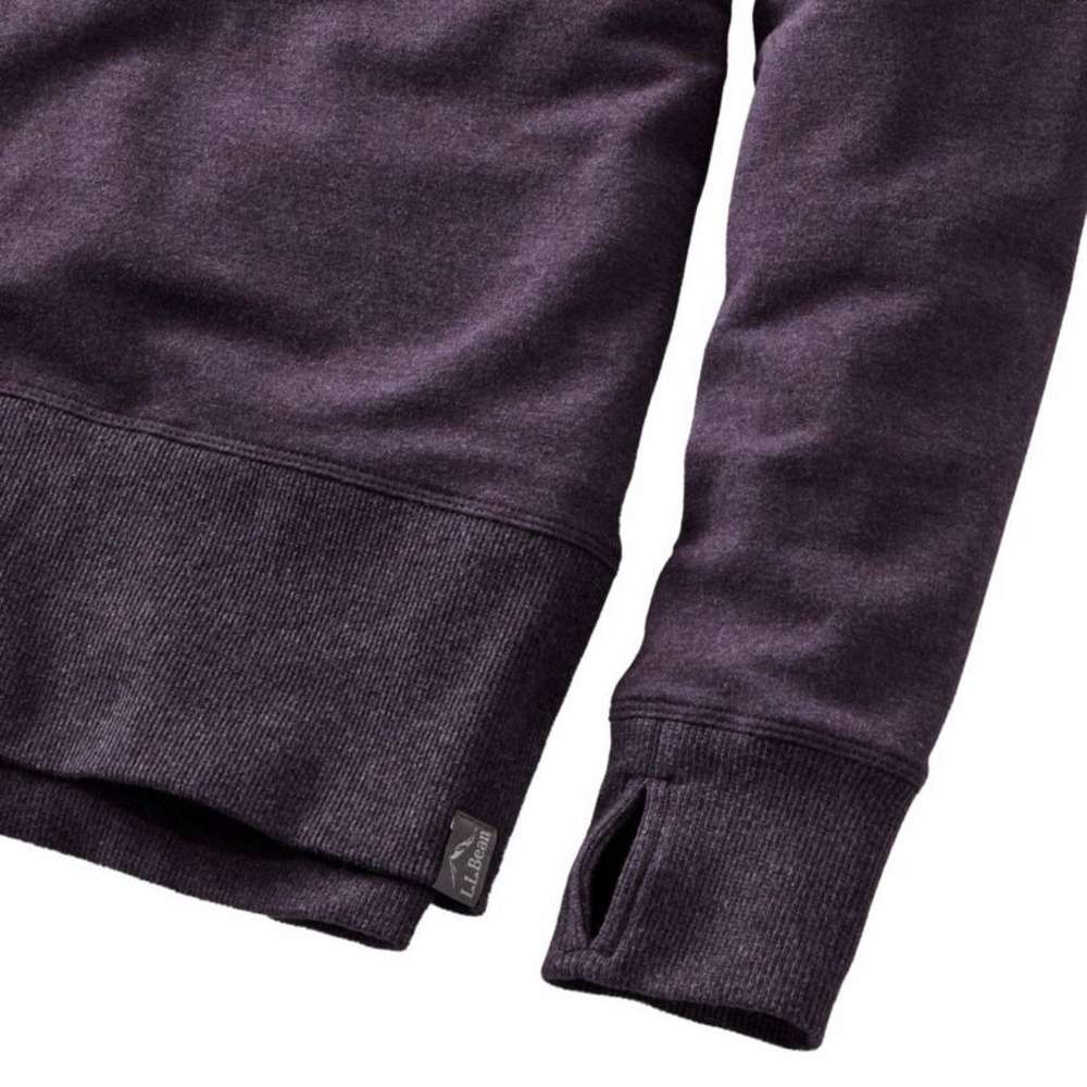 Women's Bean's Cozy Sweatshirt, Split-Hem, Dark Plum Rose Heather, large
