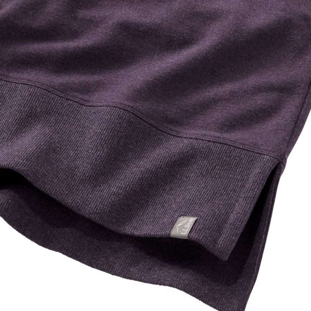 Women's Bean's Cozy Sweatshirt, Split-Hem, Dark Plum Rose Heather, large