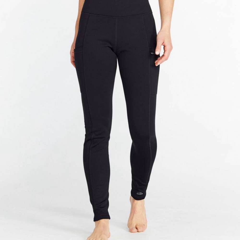 Women's Primaloft ThermaStretch Fleece Pocket Tights, Black, large
