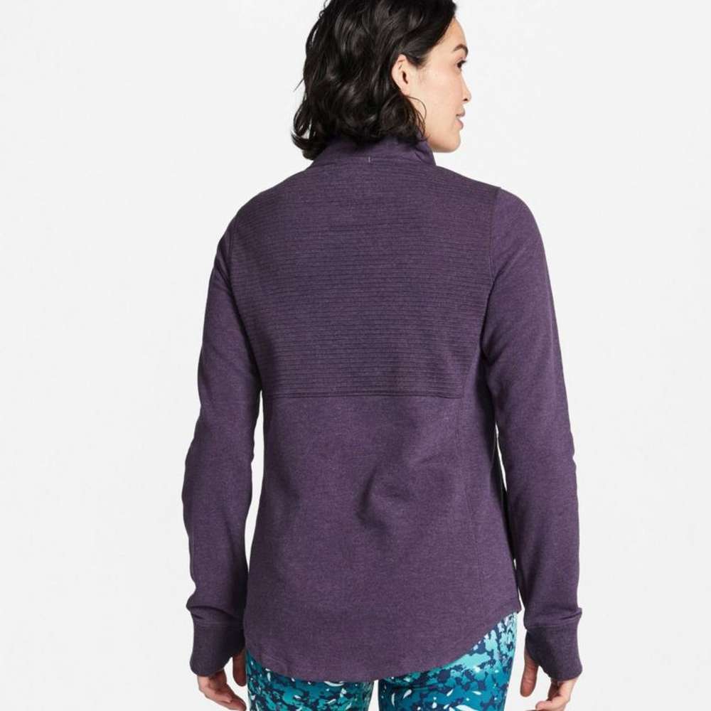 Women's L.L.Bean Cozy Mixed-Knit Pullover, Dark Plum Rose Heather, large