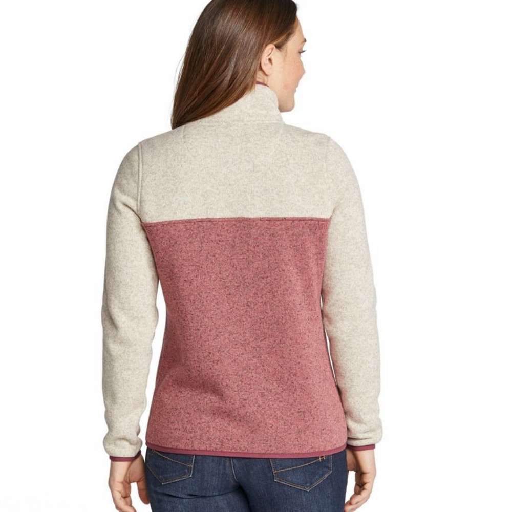 Women's L.L.Bean Sweater Fleece Pullover, Colorblock, SINGLECOLOR, large