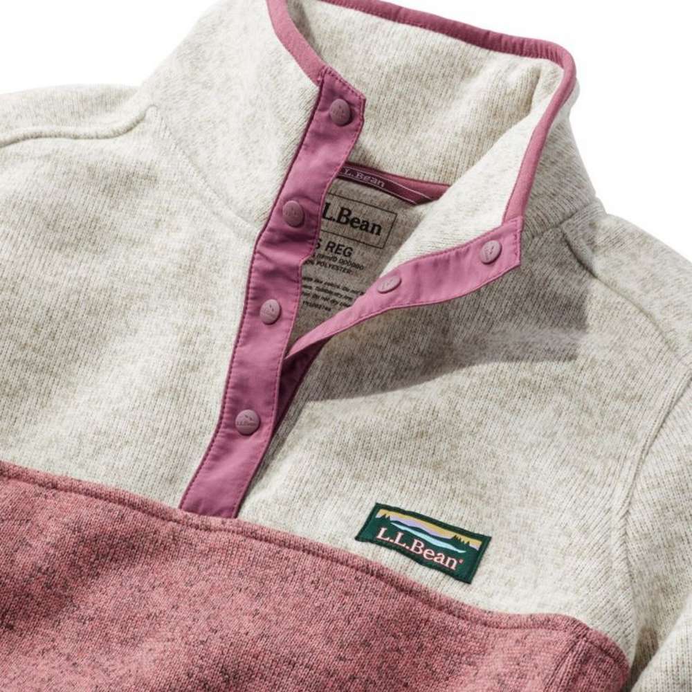 Women's L.L.Bean Sweater Fleece Pullover, Colorblock, SINGLECOLOR, large