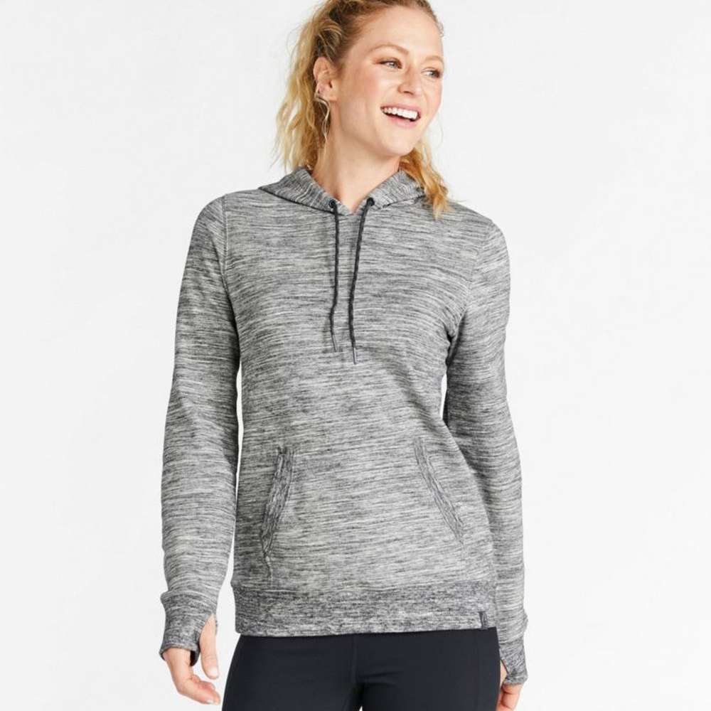 Women's Bean's Cozy Camp Hoodie, Marled, Light Gray Marl, large