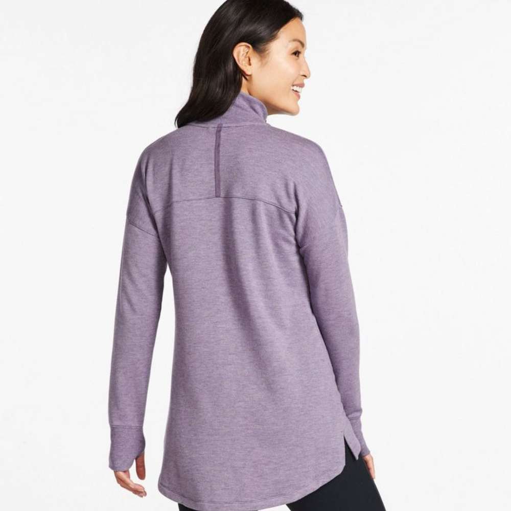 Women's SoftFlex Mockneck Pullover, Dark Lagoon Heather, large