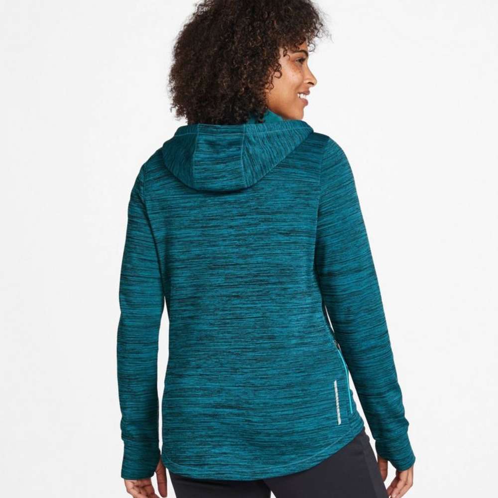Women's Primaloft ThermaStretch Fleece, Full-Zip Hoodie, Alloy Gray Strie, large