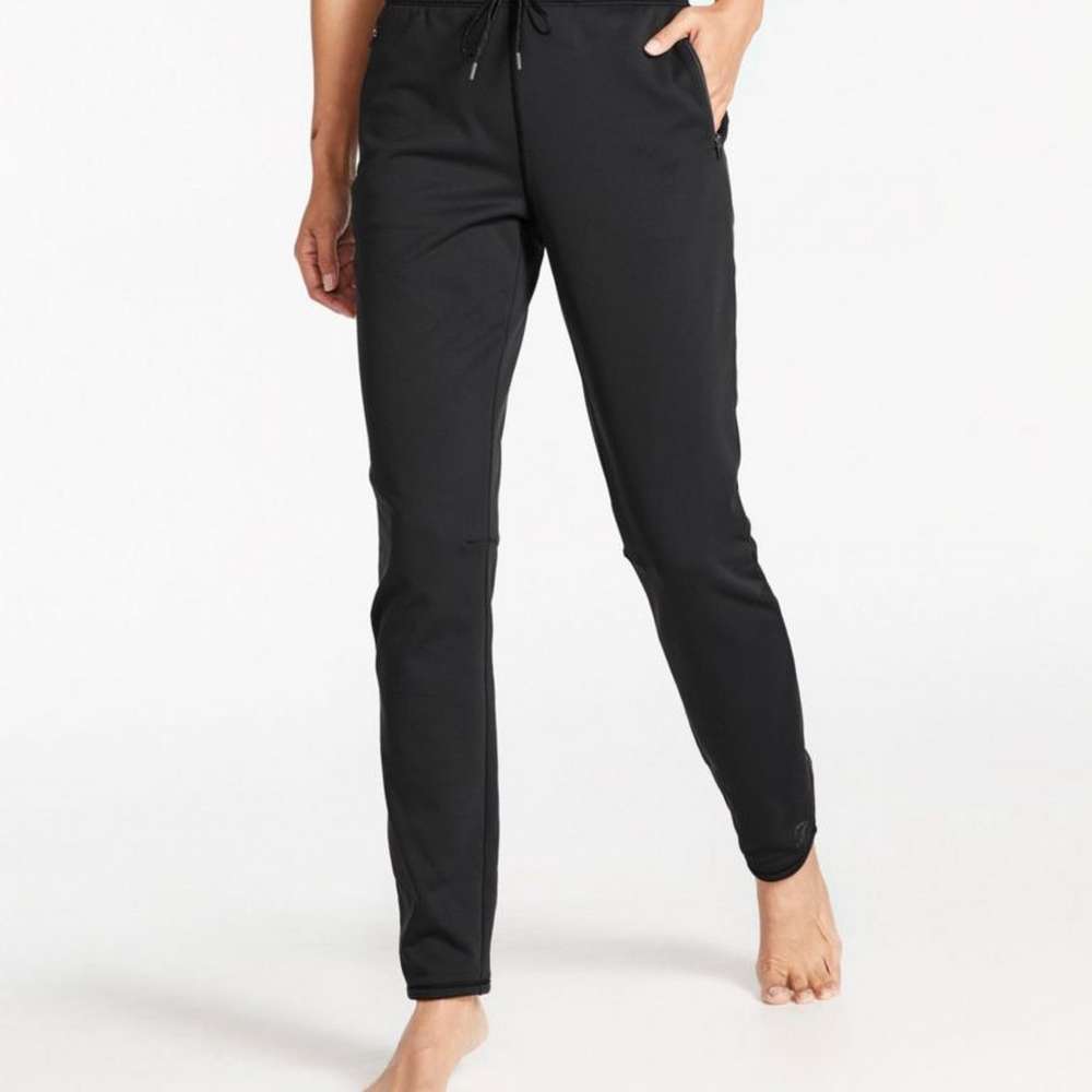 Women's Primaloft ThermaStretch Fleece Pants, Slim-Leg, Black, large