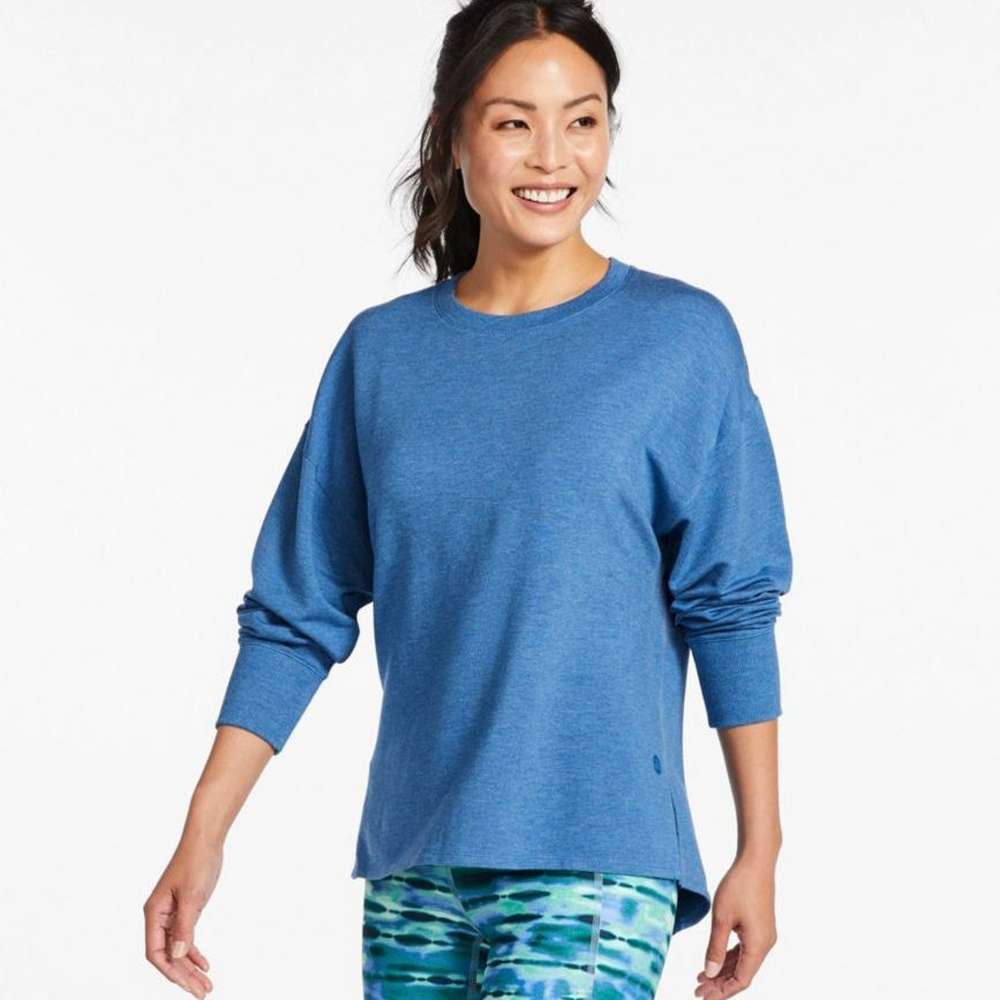 Women's SoftFlex Crewneck Dolman Sleeve Pullover, Dark Lagoon Heather, large