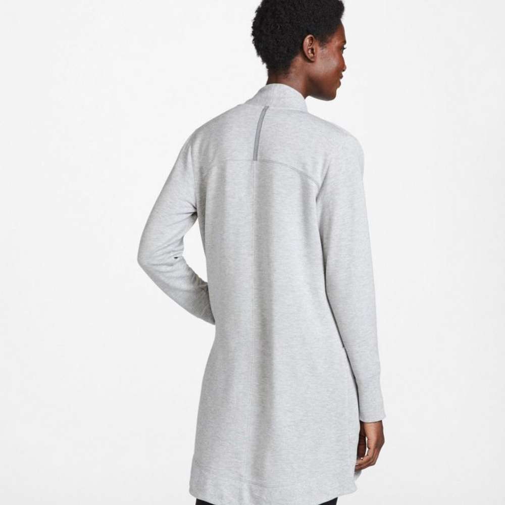 Women's SoftFlex Long Open Cardigan, Gray Heather, large