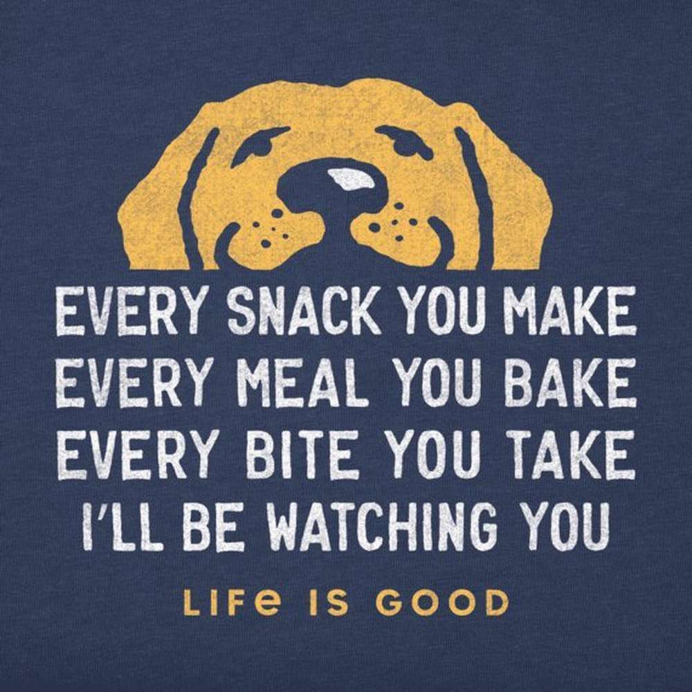 Men's I'll Be Watching You Long Sleeve Crusher Tee, Darkest Blue, large