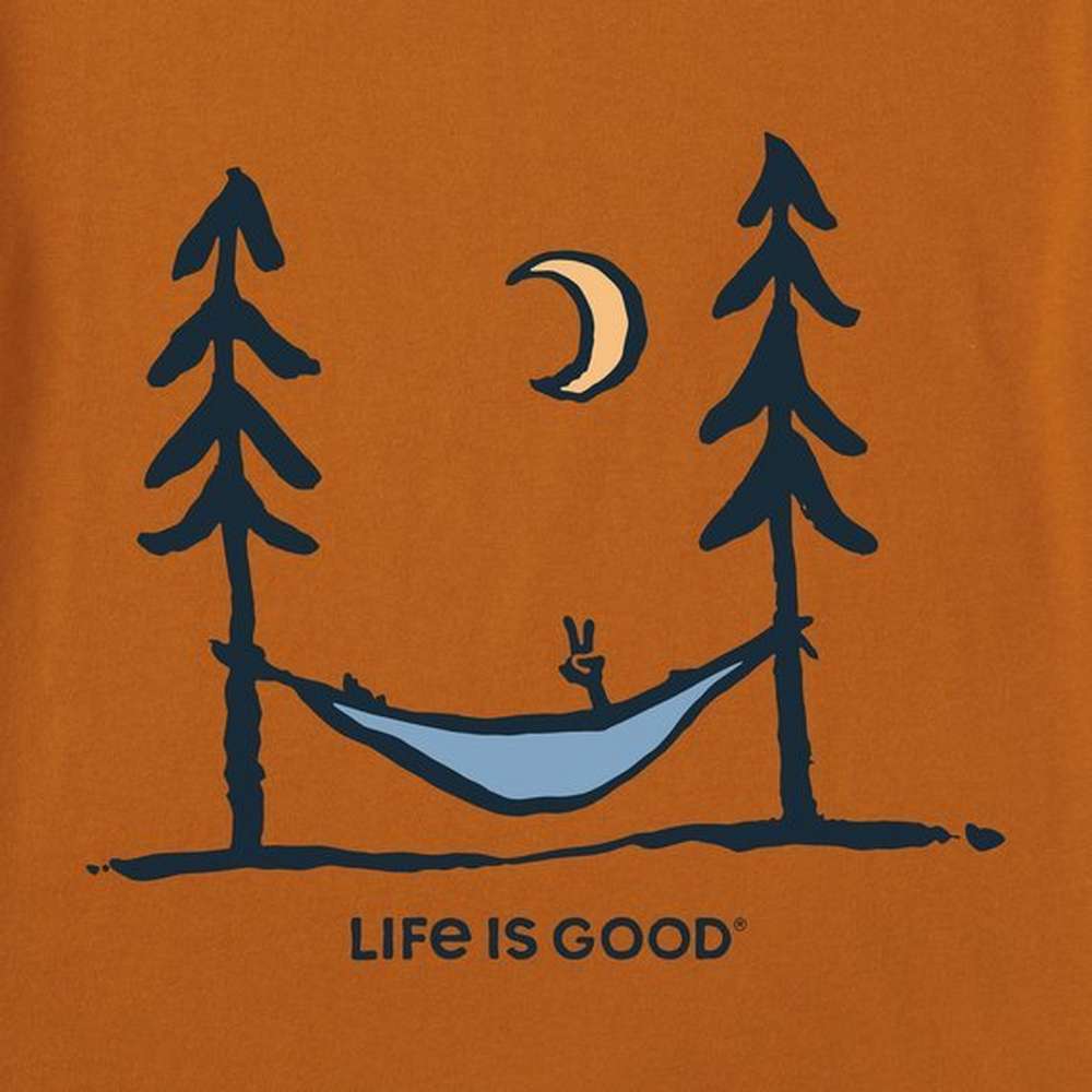 Men's Peace Out Long Sleeve Crusher Tee, Coffee Brown, large