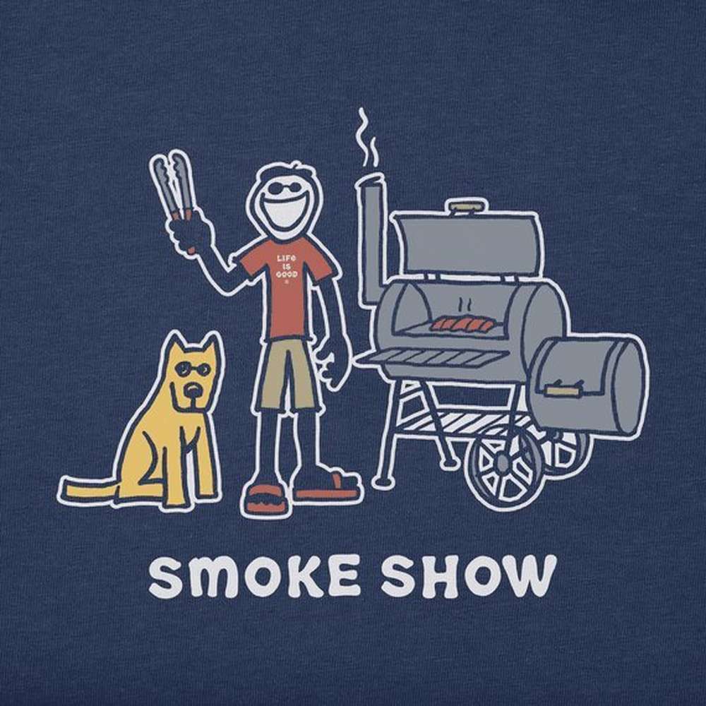 Men's Jake and Rocket Smoke Show Short Sleeve Tee, Darkest Blue, large