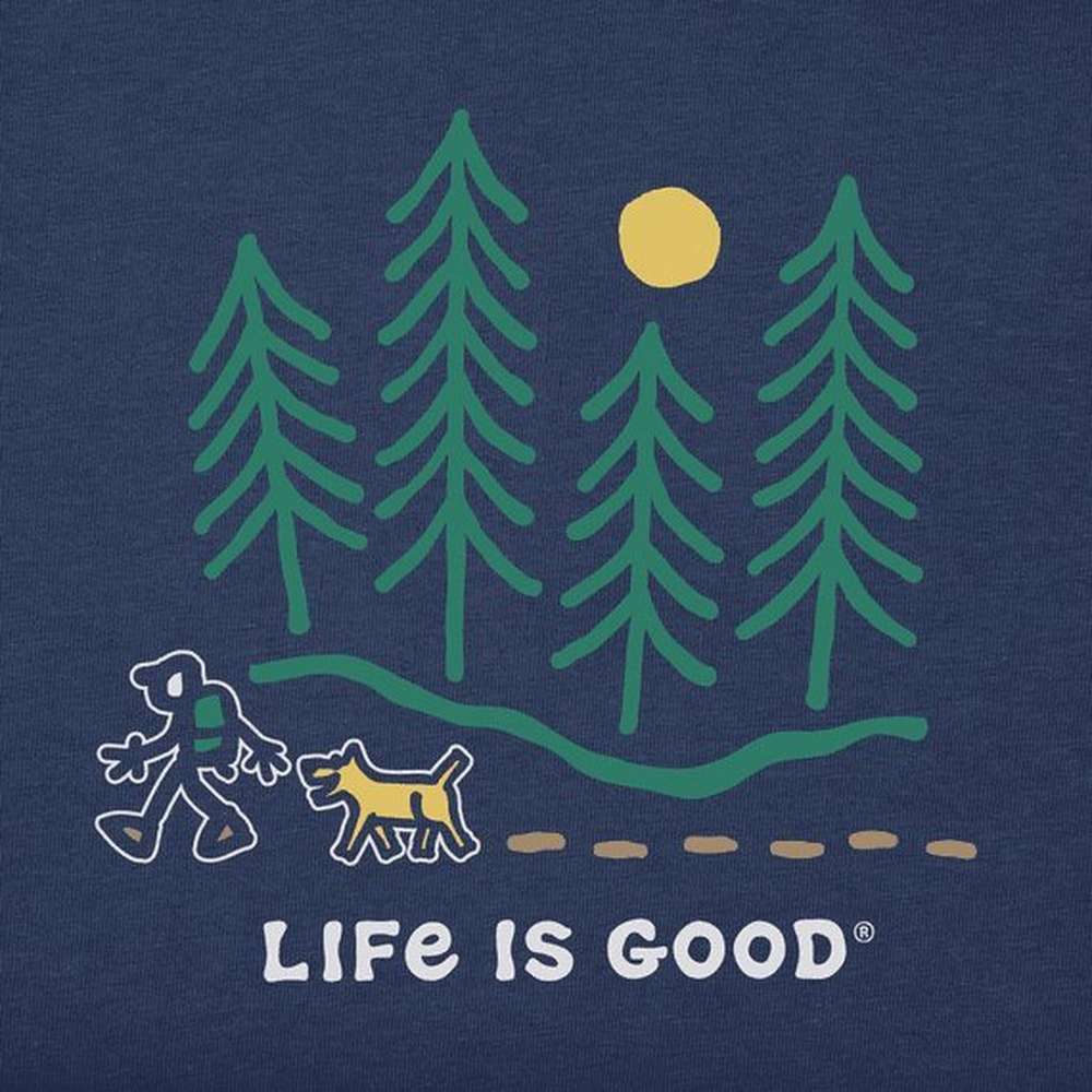 Men's Hiking through the Woods Short Sleeve Tee, Darkest Blue, large