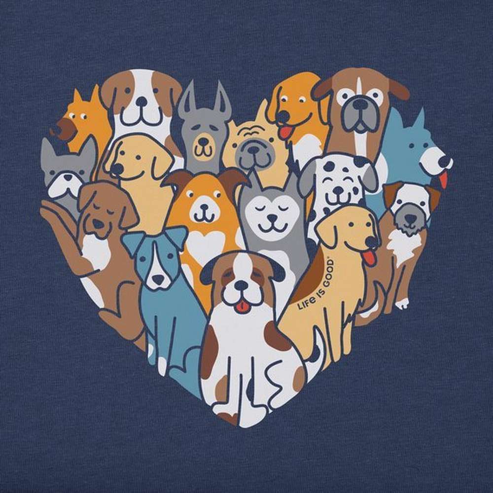 Men's Heart of Dogs Crusher Tee, Darkest Blue, large