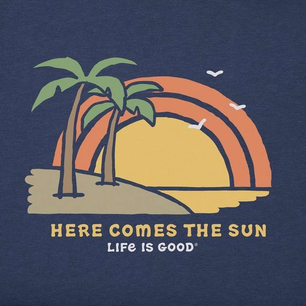 Men's Palm Here Comes The Sun Short Sleeve Tee, Darkest Blue, large