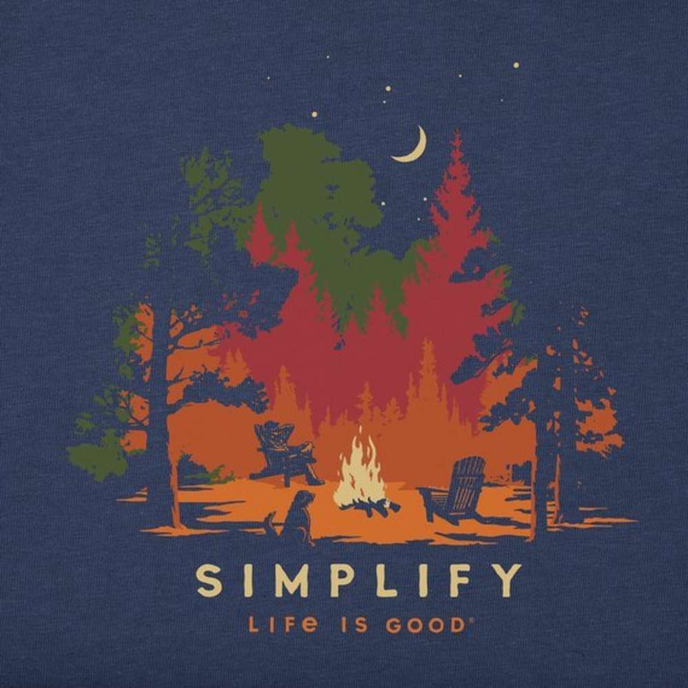Men's Simplify Campfire Short Sleeve Tee, Darkest Blue, large