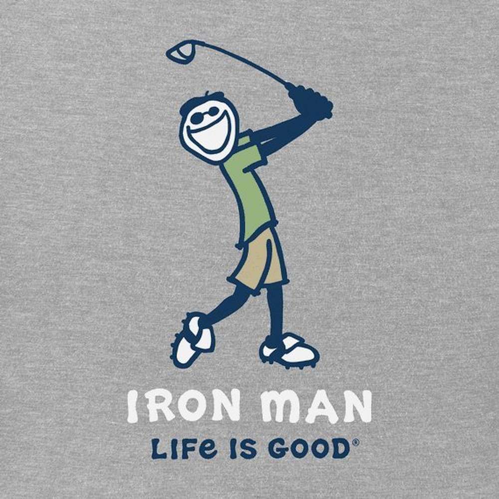 Men's Jake Iron Man Golf Short Sleeve Tee, Heather Gray, large