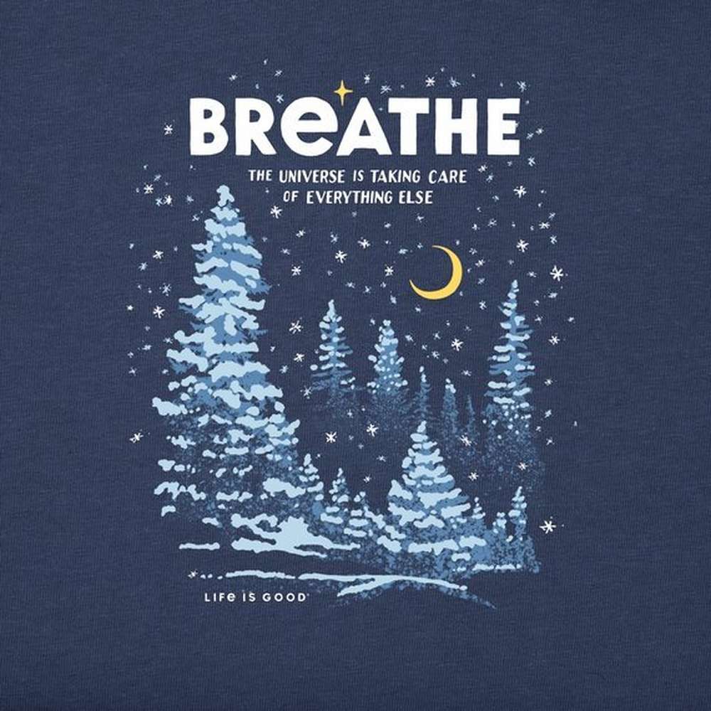 Women's Breath Universe Winter Long Sleeve Crusher Tee, Darkest Blue, large