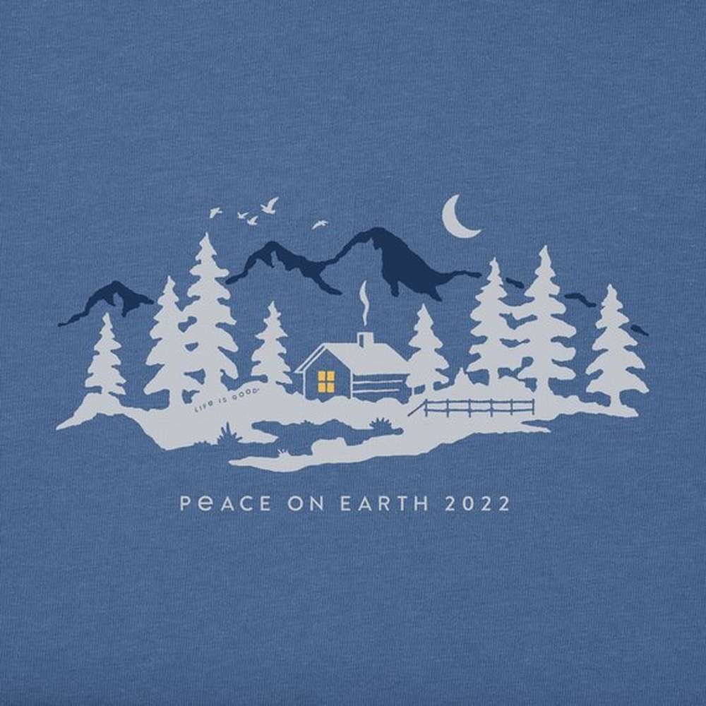 Women's Peace on Earth Cabin 2022 Long Sleeve Crusher Vee, Vintage Blue, large