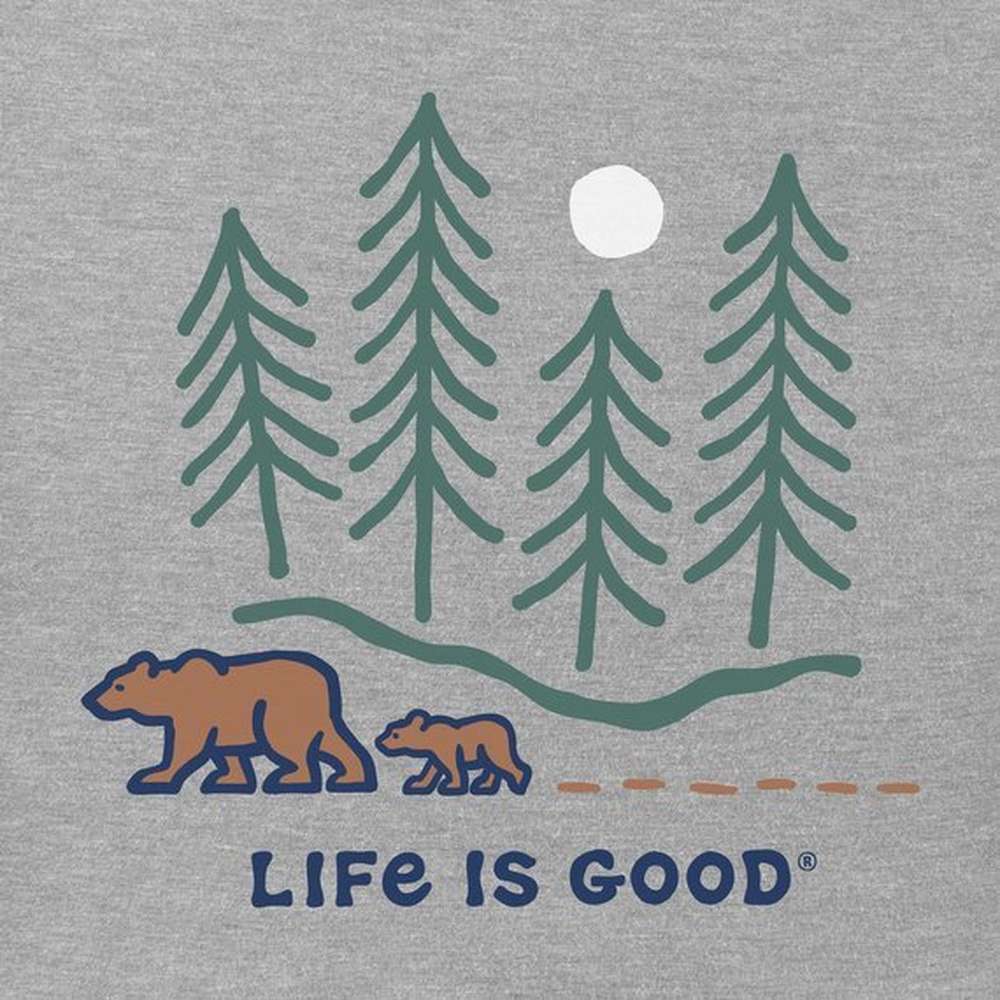 Women's Bears Walking Through Woods Short Sleeve Tee, Heather Gray, large