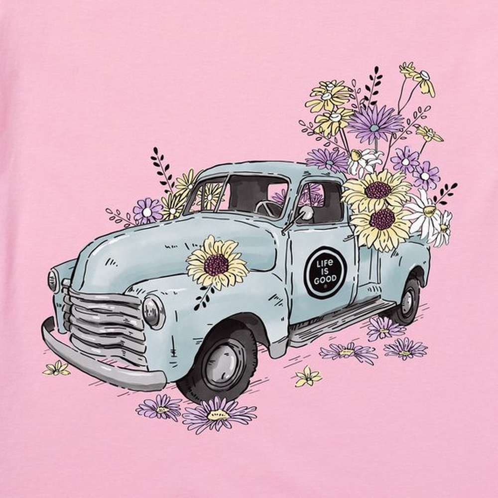 Women's Wildflower Pickup Short Sleeve Tee, Happy Pink, large