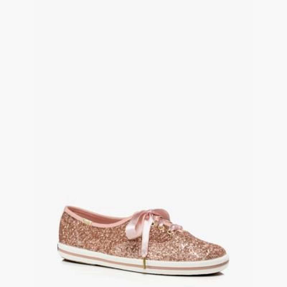 keds x kate spade new york glitter sneakers, rose gold, large