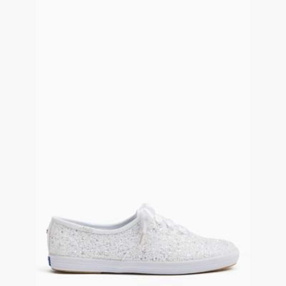 keds x kate spade new york champion glitter sneakers, bridal white glitter, large