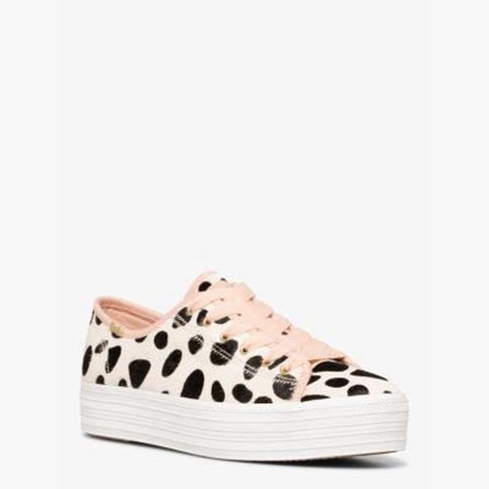 keds x kate spade new york triple kick oversized dot sneakers, calf hair, large