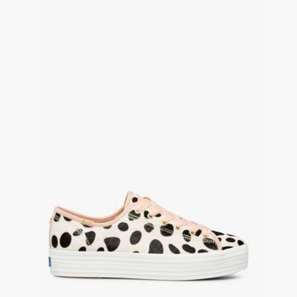 keds x kate spade new york triple kick oversized dot sneakers, calf hair, large