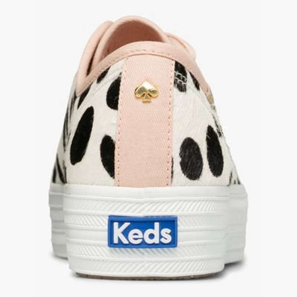 keds x kate spade new york triple kick oversized dot sneakers, calf hair, large