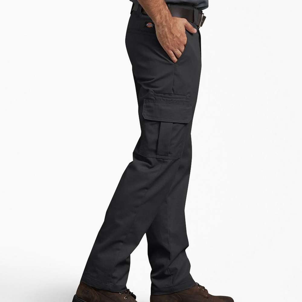 FLEX Slim Fit Straight Leg Cargo Pants, Black, Black (BK), large